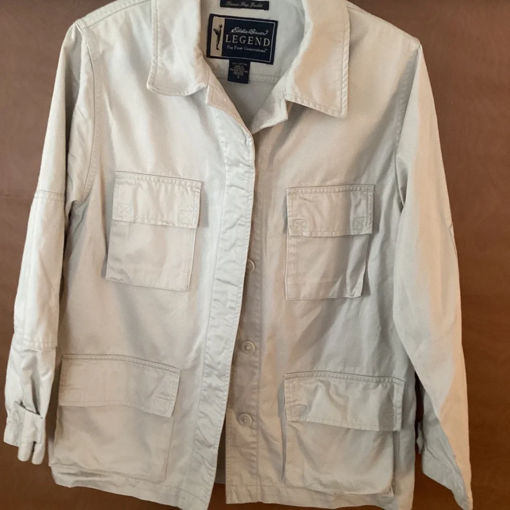 Eddie Bauer Legend Khaki Utility Field Jacket Women Sz Petite Small - Picture 1 of 7